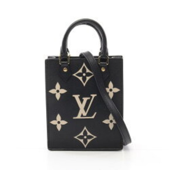 Louis Vuitton Sac Plat handbag Empreinte leather black beige - Picture 1 of 7